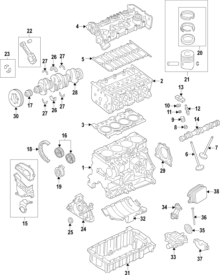 2019 Volkswagen Jetta Engine Oil Pan (Upper) - 04E103601AC | Carter ...